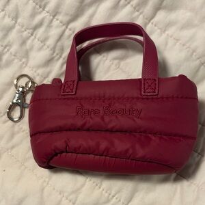 Rare Beauty Mini Puffer Tote in Deep Berry